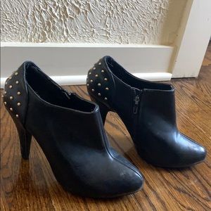 Gold sequin booties